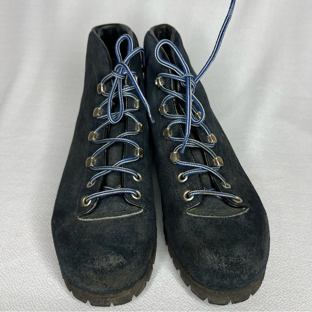 Vintage The Alps By Fabiano Blue Suede Leather Hiking Boots Womens Size 7 N - Picture 5 of 11